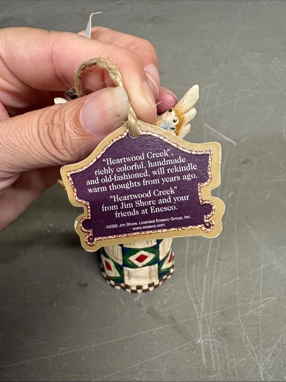 Jim Shore Heartwood Creek 2002 Quilt Design Angel Ornament